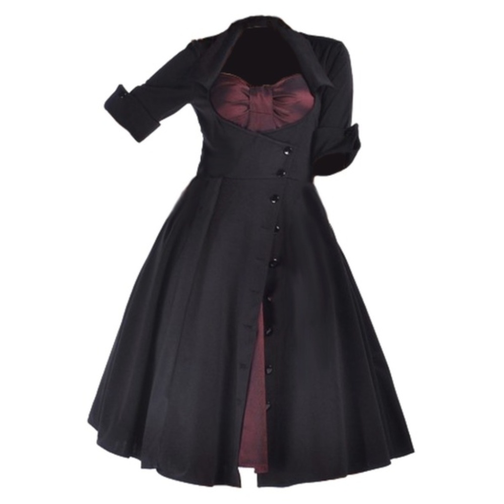 Rockabilly Button Bow Dress
